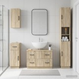 Cumpara ieftin Set de dulapuri pentru baie, 4 piese HOORN Stejar Sonoma