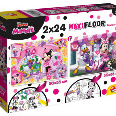 Puzzle de podea, Lisciani, Disney Minnie Mouse, Maxi, 2 x 24 piese