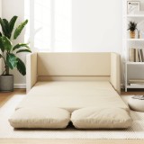 Canapea Extensibila 2 in 1 vidaXL, Crem, 112x174 cm, Textil, Sofa Pat Dublu, Cadru Metalic, Confortabila, Multifunctionala