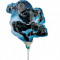 Balon mini figurina, Black Panther - 36 cm, umflat + bat si rozeta, Radar 37542