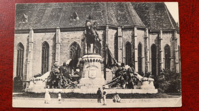 Cluj-1930-Statuia lui Matei-C.P.circ. foto