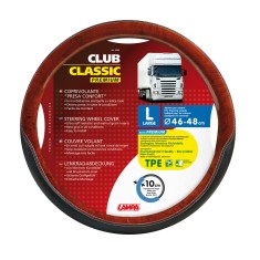 Husa Volan Camion Lampa Club, 46/48cm, Negru / Lemn foto