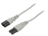 Cablu IEC C7 mamă - IEC C8 tată 3m 2x0,75mm2 gri 2,5A 250V