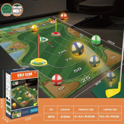 Indoor Golf Carpet Sports Parent-Child Sports Interactive Competitive Toy Set - Color: Golf Carpet Training Set 588A1 foto