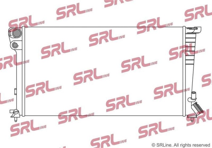Radiator Citroen Berlingo 02, Xsara 00; Peugeot 306 01, Partner 02, motor: 1.8 D, 1.9 D, iesire - conector rapid, 668x358x16, SRLine, Aluminiu/