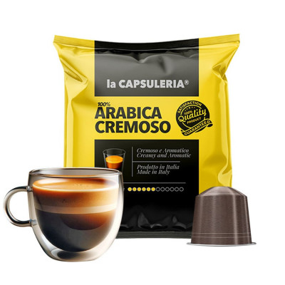 Cafea Cremoso 100% Arabica Monorigine, 100 capsule compatiblie Nespresso, La Capsuleria foto