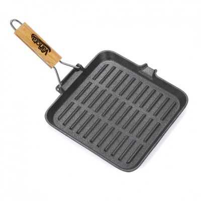 Tigaie Grill Vanora Home, 23 x 2 cm, fonta, strat antiaderent, Negru foto