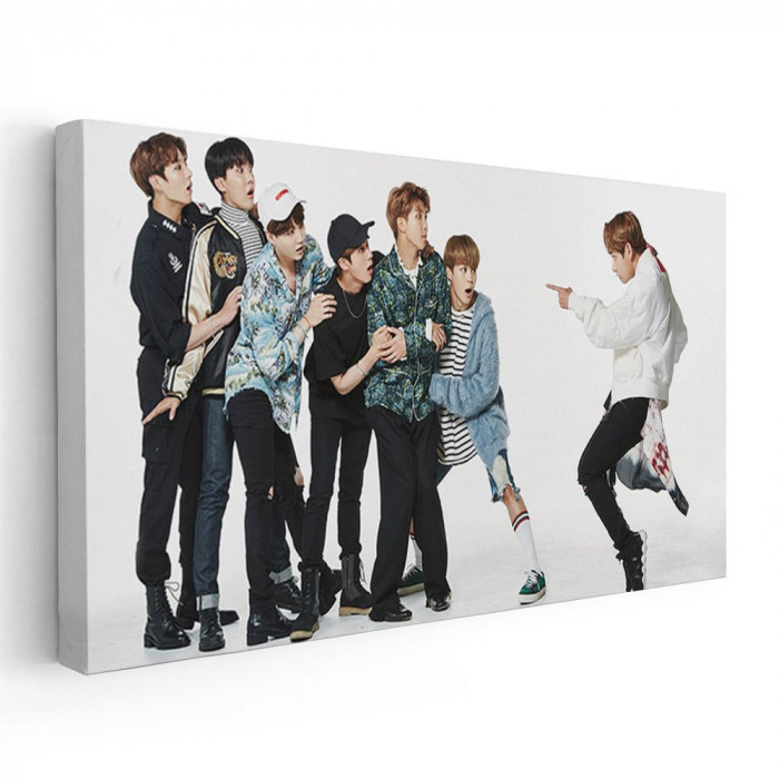 Tablou afis BTS formatie de muzica 2399 Tablou canvas pe panza CU RAMA 30x60 cm
