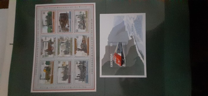 Grenada-Transport,locomotive,trenuri-serie completa si colita,nestampilate MNH (T3)