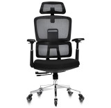 Scaun de Birou Ergonomic, Inaltime Reglabila, Mecanism Inclinare, Ajustare Zona Lombara, Sarcina Maxima 200kg, Negru - CN