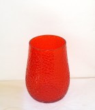 Cumpara ieftin Vaza cristal rosu-oranj suflata manual, anii 60 - design Carl-Olof Borgarp, Elme
