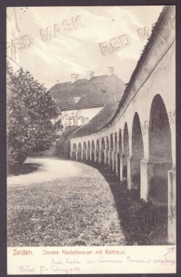 1632 - CODLEA, Brasov, zidul interior al fortului - old postcard - used - 1917 foto