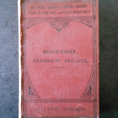 A. MAURON, PAUL VERRIER - NOUVELLE GRAMMAIRE ANGLAISE (1913)