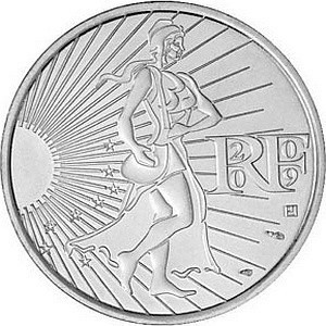 Monede argint FRANTA - 10 euro 2009+2010 - aUNC foto