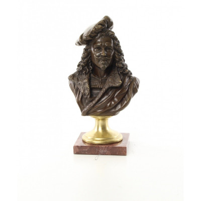 Bust Rembrandt-statueta din bronz pe un soclu din marmura BE-73 foto