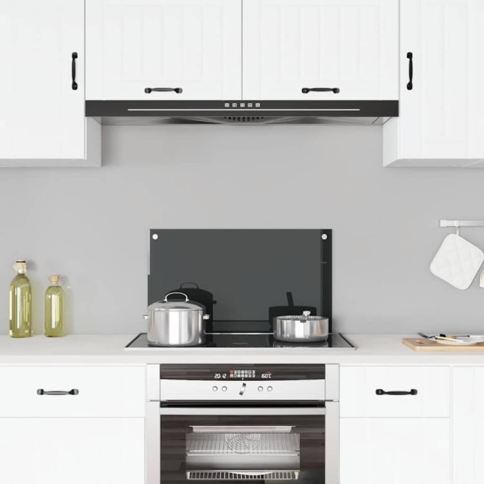 vidaXL Panou antistropi de bucătărie, negru 70x40 cm sticlă securizată 249481
