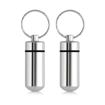 Set 2 Brelocuri pentru mini pilule Kwmobile, Gri, Aluminiu, 56608.05 foto