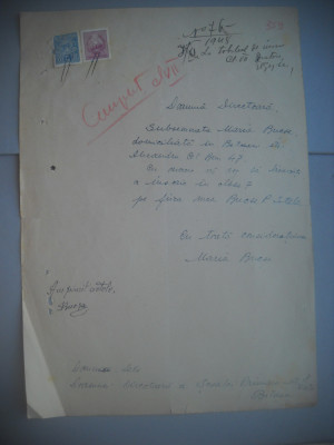 HOPCT DOCUMENT VECHI NR 460 MARIA BUCSE -SCOALA NR 3 FETE BOTOSANI 1948 foto