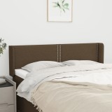 vidaXL Tăblie de pat cu aripioare maro &icirc;nchis 147x16x78/88 cm textil