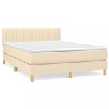 Cumpara ieftin Pat continental cu saltea, crem, 140x200 cm, material textil