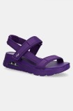 Skechers sandale UNO femei, culoarea violet, toc pana, 119814