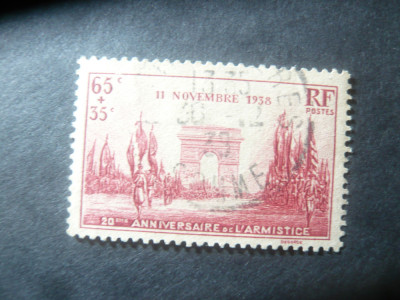 Serie 1 valoare Franta 1938 - Parada la Arcul de Triumf , stampilat foto
