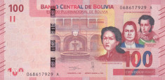 Bancnota Bolivia 100 Bolivianos 2018 - P251 UNC foto