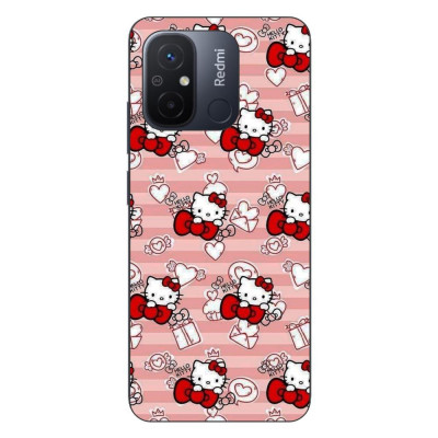 Husa compatibila cu Xiaomi Redmi 12C Silicon Gel Tpu Model Hello Kitty Roz Pattern foto