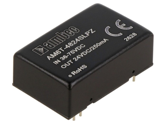 Convertor DC/DC 6W, 24V DC, THT
