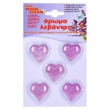 Inimi parfumate cu aroma de lavanda, 5 bucati, 3x3 cm, CMCLASS