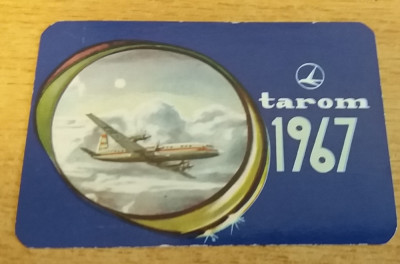 M3 C31 - 1967 - Calendar de buzunar - aviatie - reclama TAROM foto