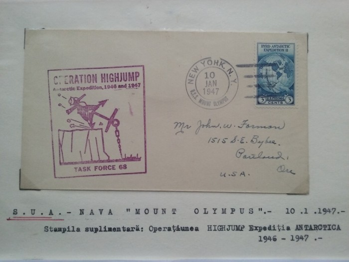 1947-SUA-Nava Mount Olympus-Oper. Highjump -Plic circ.