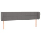 Cumpara ieftin Tablie de pat cu aripioare gri inchis 163x23x78/88 cm textil