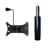 Cumpara ieftin Set placuta balans metal, 26 x 15 cm si cilindru piston, gaz, pentru scaune birou, negru, 35 cm