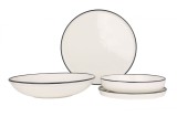 Rinart Set de vesela - Black Edge - 24 bucăți - 6 persoane - Porţelan