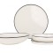 Rinart Set de vesela - Black Edge - 24 bucăți - 6 persoane - Porţelan