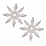 Cumpara ieftin Set doua stele de aruncat, 8 colturi, otel inoxidabil, 10 cm , argintiu