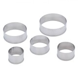Set Forme Biscuiți Pastry Master, 5 Bucăți, Metalice, Rotunde, 5 Mărimi, Argintii, Oem