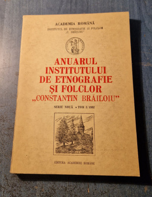 Anuarul institutului de etnografie si folclor Constantin Brailoiu 1992 foto