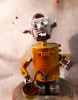 Robot unicat cafea homemade mobil metal plastic 30 cm decor amuzant sci-fi