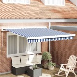 vidaXL Cortina Retractabilă Albastru și Alb 300 x 250 cm