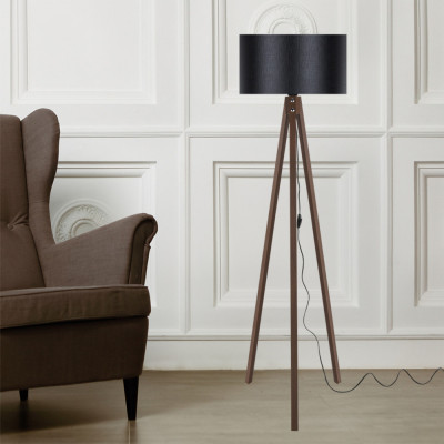 Lampa de podea Rochester 136 cm 1 x E27 efect nuc negru [lux.pro] HausGarden Leisure foto