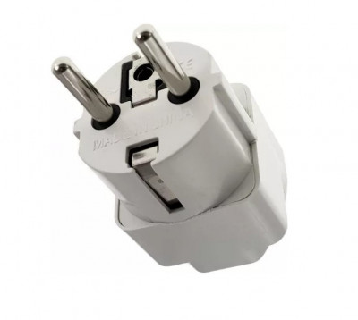 Adaptor priza UK/US la tip priza Europa 16A alb foto