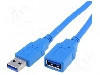 Cablu USB A mufa, USB A soclu, USB 3.0, lungime 1.5m, albastru, AMPHENOL - TCR-01513