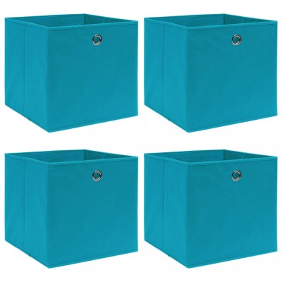 vidaXL Cutii de depozitare, 4 buc., bleu, 32x32x32 cm, textil foto