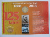 Carton filatelic numismatic german 300 x 210 mm 10 Euro 2013 UNC H.Rudolf Hertz, Europa, Cupru-Nichel, Circulata