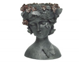 Ghiveci Women bust antique w flowers, Decoris, 16.5 x 17.5 x 23 cm, polirasina