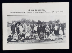 VALENII DE MUNTE - UN GRUP DE AUDITORI AI CURSURILOR LA PODUL DE PESTE TELEAJEN , 10 AUGUST 1927 , CARTE POSTALA ILUSTRATA , MONOCROMA, NECIRCULATA , foto