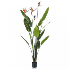 Emerald Arbore artificial de Strelitzia cu 4 flori în ghiveci 150 cm GartenMobel Dekor