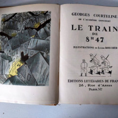 Carte veche franceza, Le Train de 8h47, Georges Courteline ilustratii deosebite
